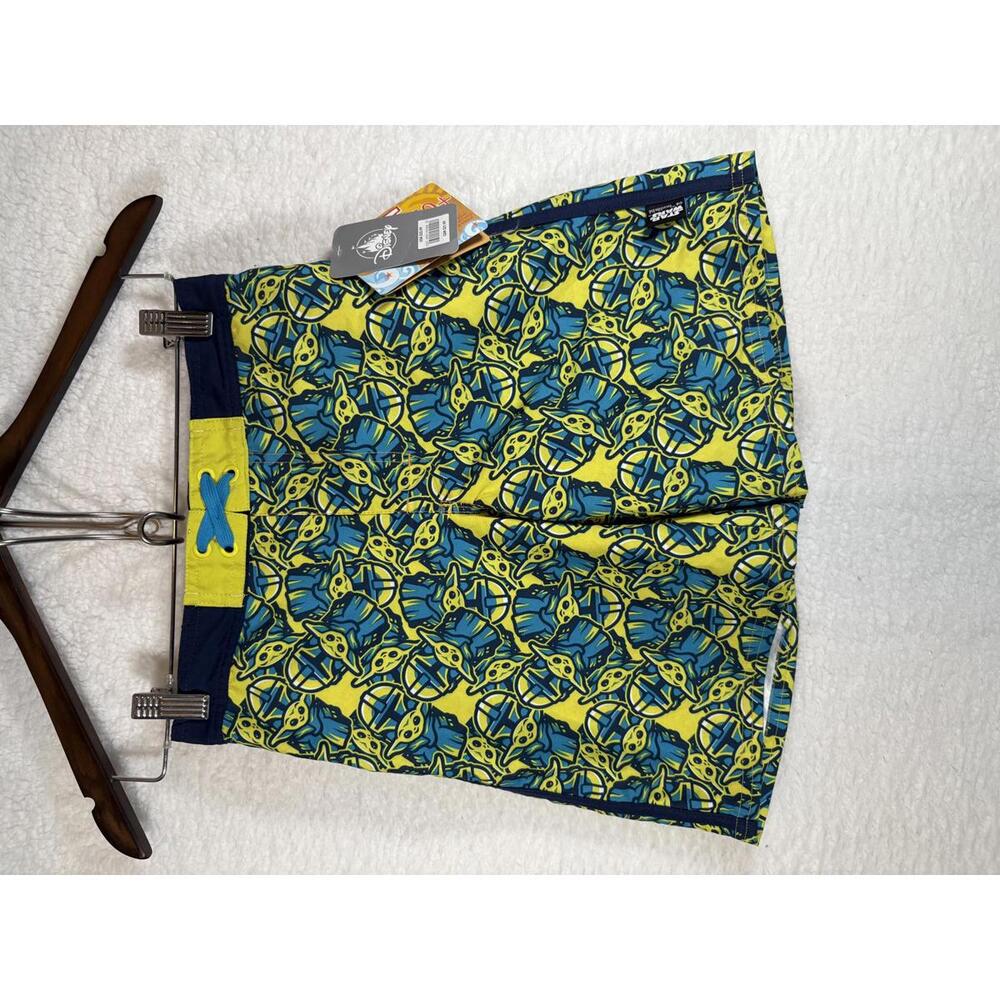 Disney Store Swim Shorts Boys 7/8 Star Wars Grogu Mandalorian UPF 50 NWT